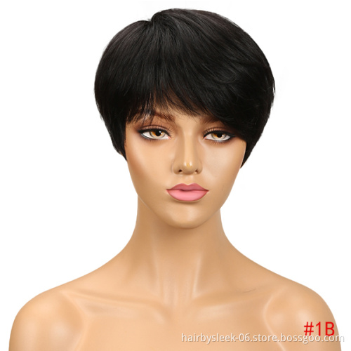 Wholesale Silky Straight Wave Cheap Short Bob Wig Ombre Color Machine Made Remy Brazilian Human Hair Wigs for Black women